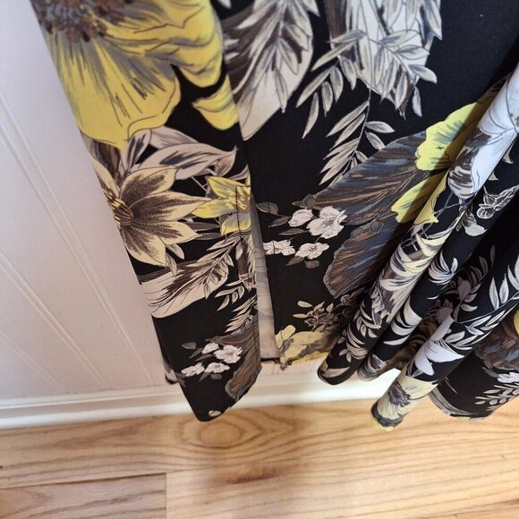 Susan Graver Size LP Maxi Dress Stretch Sleeveless Elastic Waist Black Floral‎ - Picture 7 of 11